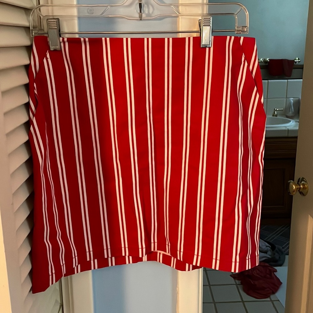 Shein Short Denim Skirt Red Medium